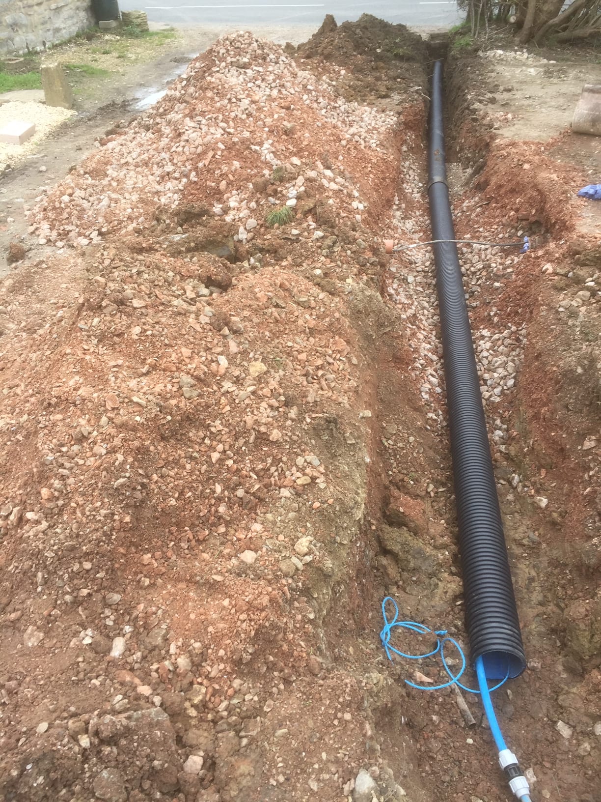 Piperwork being laid for irrigation system